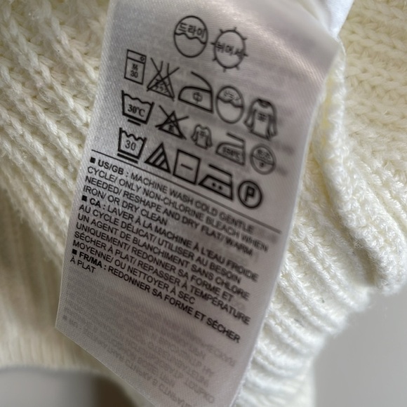 Banana Republic Cable Knit Mock-neck Sweater Cream Coastal Neutral Size Large - Picture 8 of 11